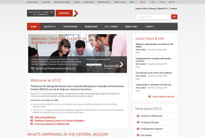 Screenshot of the Employers Chamber of Commerce Central website