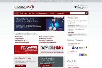 Screenshot of the ManufacturingNZ website